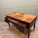 Flat Desk In Mahogany And Mahogany Feather Jacob Feet Louis Philippe Period XIX Eme Century