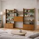 1960s Teak Composable Wall Shelf Library