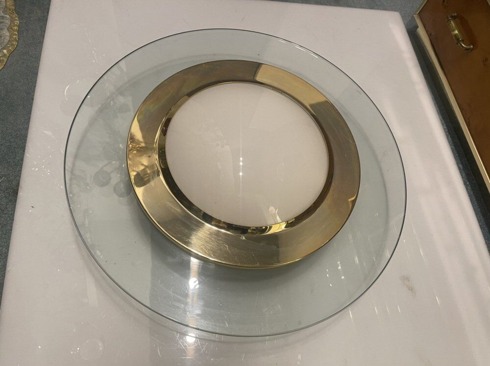 Glass brass flushmount