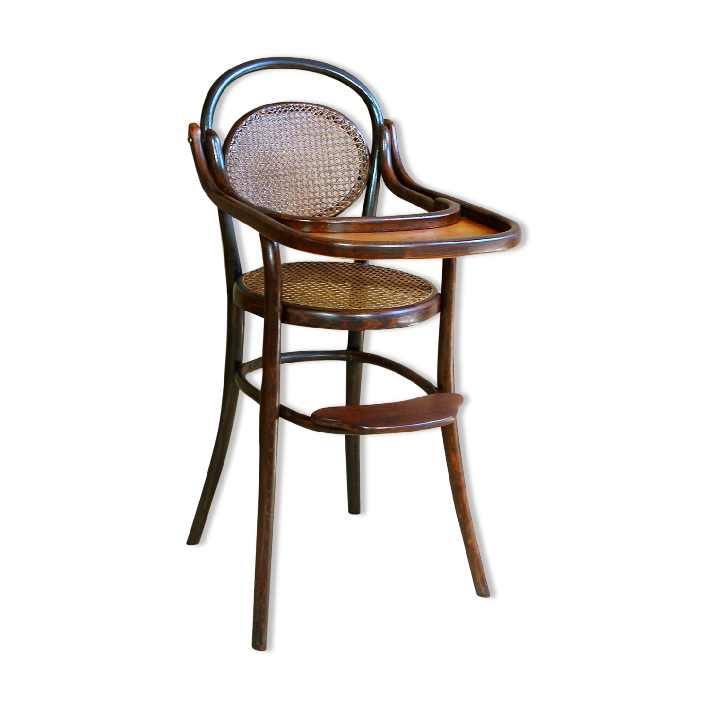Chaise haute enfant Fischel en bois courbé