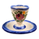 Vintage egg cup with saucer – Handmade – Blue floral decoration