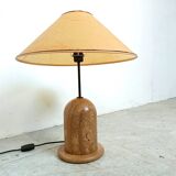 Vintage travertine table lamp, 1970s