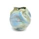 Postmodern Sculptural Hand-Made Iridescent Blue Glazed Earthenware Vase, Italy