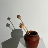 Brutalist ochre terracotta pot