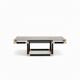 Modernist coffee table – Brass, Black lacquer and Smoked glass – 1970s