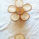 3 hanging lamps in rattan 1980s, rattan and braiding