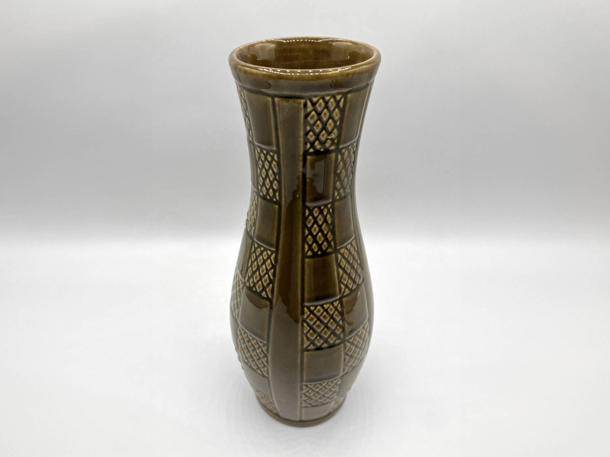 JASBA khaki glazed ceramic vase • West Germany • circa 1960