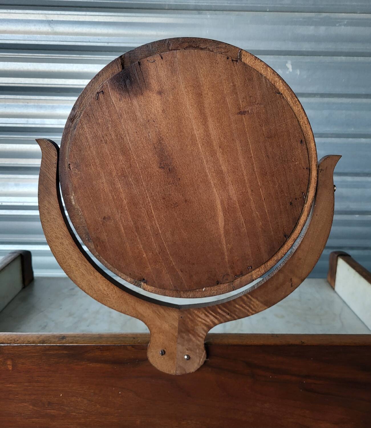 Antique marble and solid wood dressing table