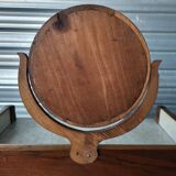 Ancienne table de toilette, coiffeuse en marbre et bois massif