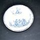Miniature illustrated blue bread plate 12.5 cm Creil Montereau dollhouse