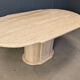 Vintage oval travertine dining table, 1970s