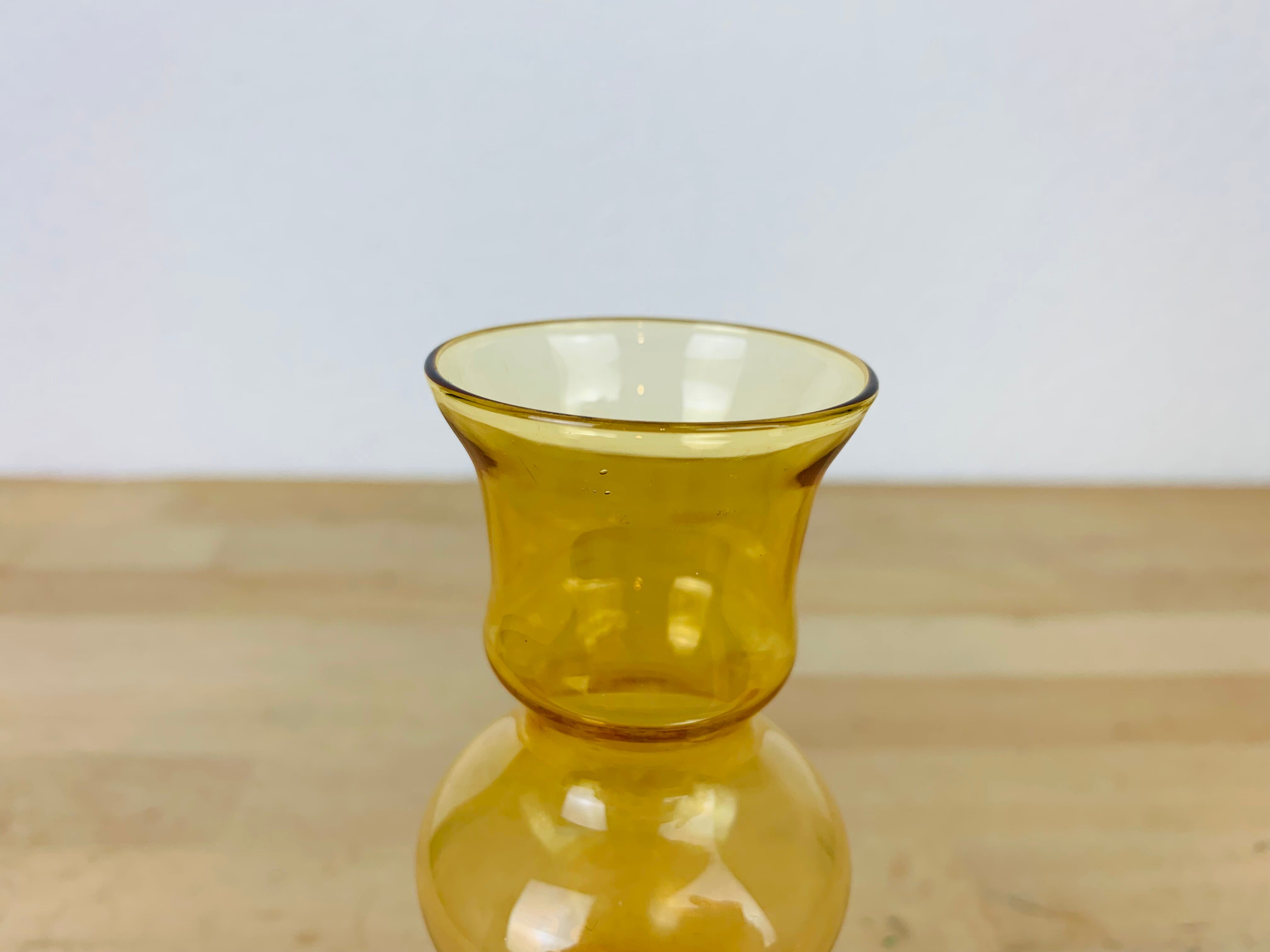 Scandinavian vase Riihimaki amber glass