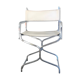 Folding chair chrome metal and imitation leather