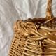 Vintage woven wicker round basket