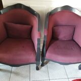 Lot de 2 fauteuils forme cabriolet