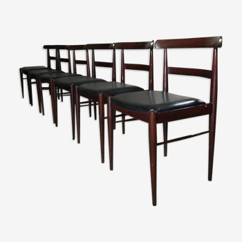 Ensemble de 6 chaises danoises années 50