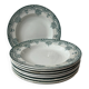 Set of 9 deep plates, ironstone Narcisses Onnaing