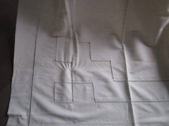 Old monogrammed sheet - embroidered: 330x230cm
