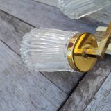 Pair of vintage wall lights from the 50s and 60s in brass glass