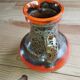 Vintage cruche – Red and brown flamed enamel – Numbered – 1950s–60s
