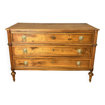 Louis XVI period commode in light walnut.