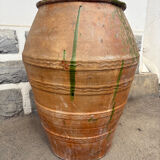 Large green glazed terracotta jar, Spain, 19th century.