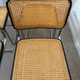 Set of 4 Marcel Breuer Cesca chairs made in Italy.