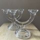 Pair of vintage molded glass candlesticks