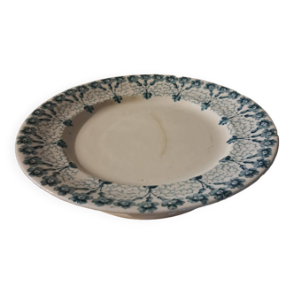 Piedouche plate in Longwy earthenware, Primrose decor
