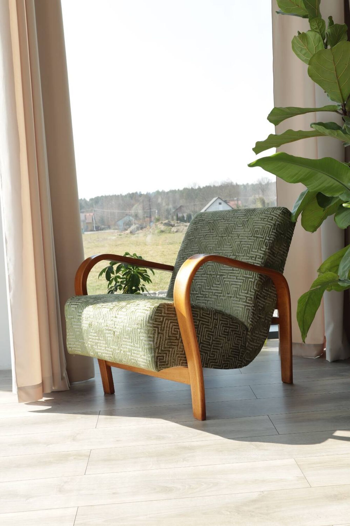 Classic vintage armchair by A. Kropacek and K. Kozelka, Czechoslovakia, 1950s