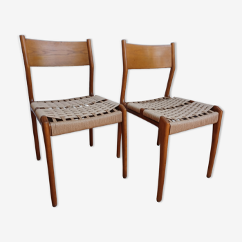 Pair of chairs, Consorzio Sedie Friuli, 1960