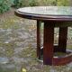 Art Deco round table in green marble