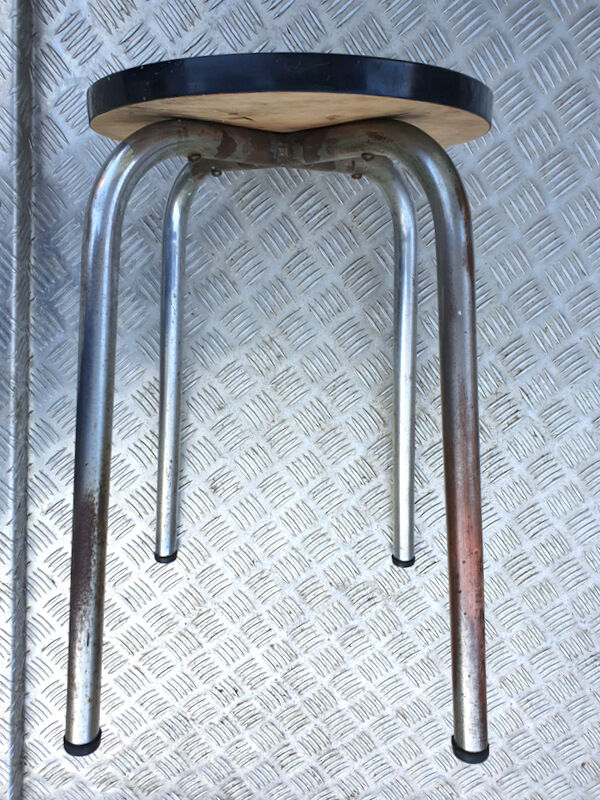 Vintage stool in light green formica