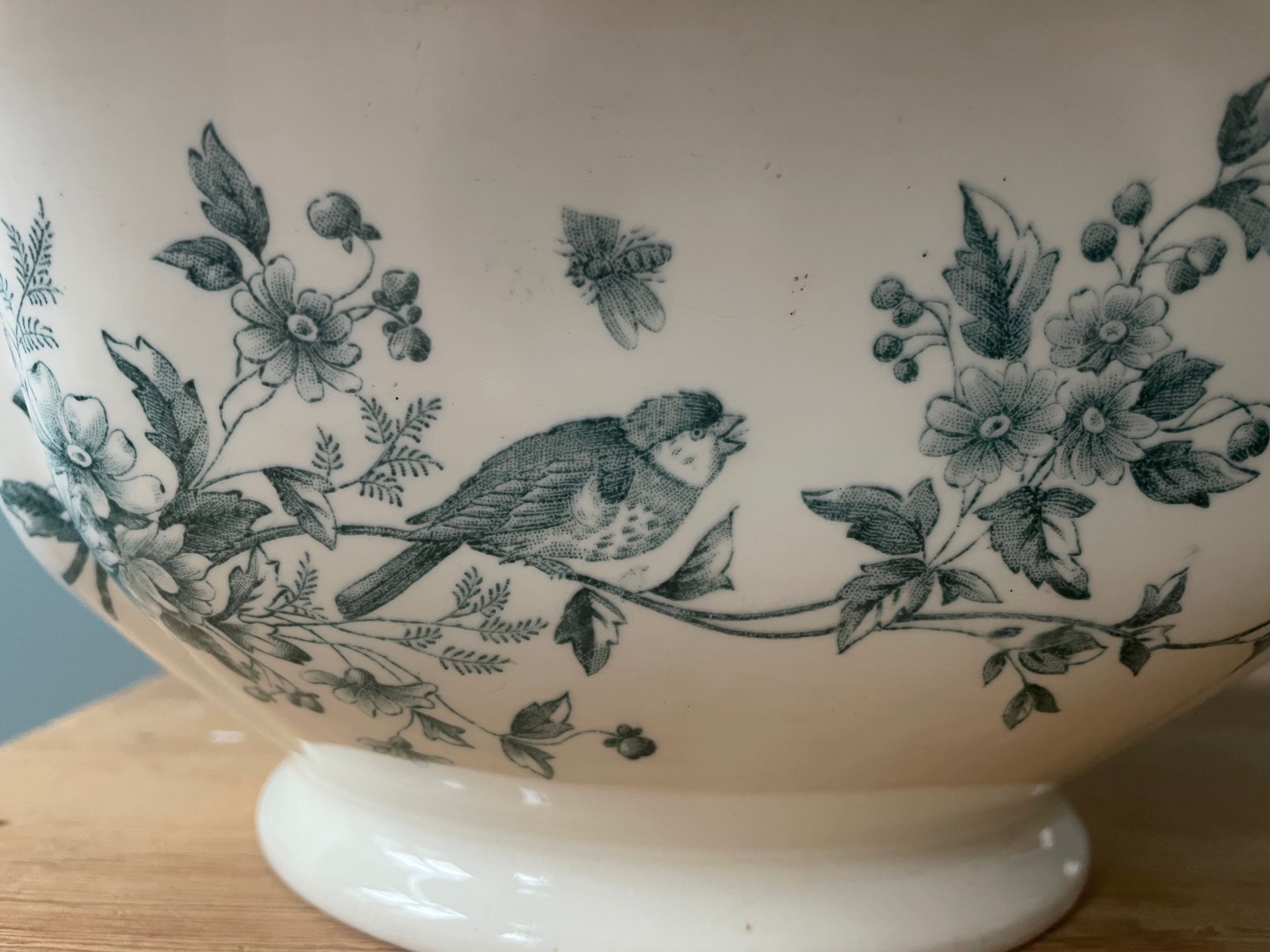 Nineteenth century earthenware bowl from Longwy, Mignon model