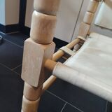 White leather safari armchair