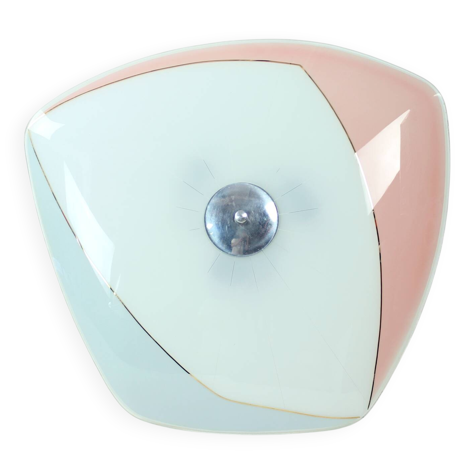 Mid Century Glass Ceiling Light By Napako, Czechoslovakia, 1960s