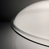 Vintage opal glass ceiling light Saturne Leucos 1970 Italy Diameter 39