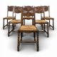 Set of 6 brutalist chairs in the style of Dudouyt.