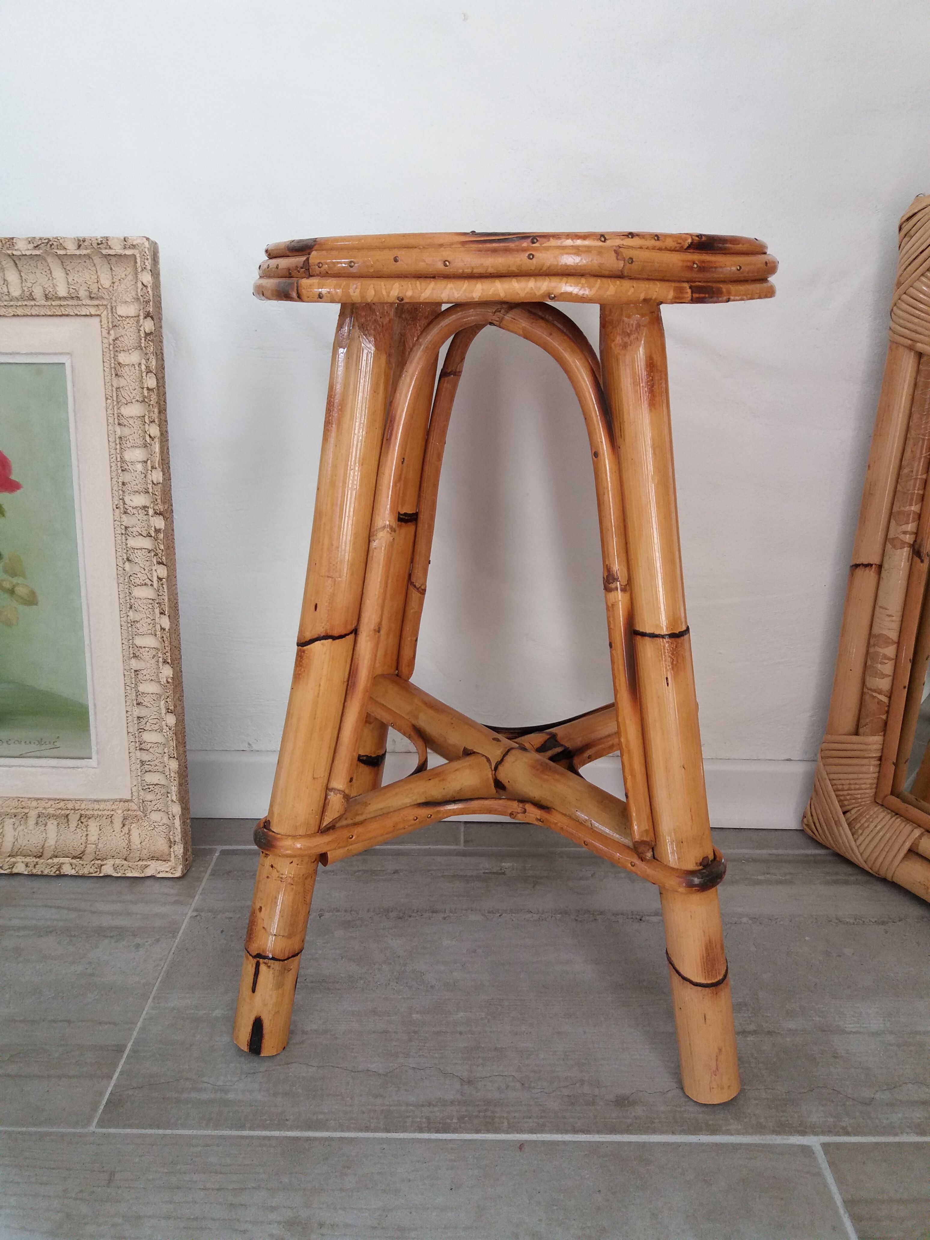 Rattan stool 1960