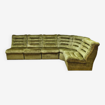 Canapé lounge vintage modulable 'Forest Velvet'