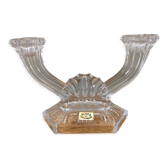 Buder Art Deco Crystal Candle Holder