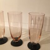 Lot de 3 flûtes à champagne en cristal art déco