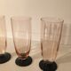 Set of 3 art deco crystal champagne flutes