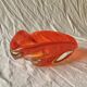 Large vintage orange blown glass ashtray