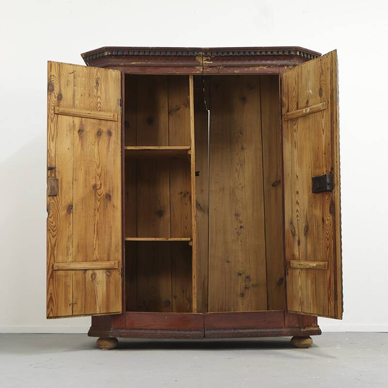Painted Folk Art Bridal Cupboard