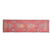 1970s Turkish Oushak Handmade Wool Cotton Red Area Rug 90x343