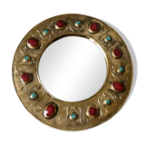 Mirror by François Lembo in enameled ceramic