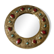Mirror by François Lembo in enameled ceramic