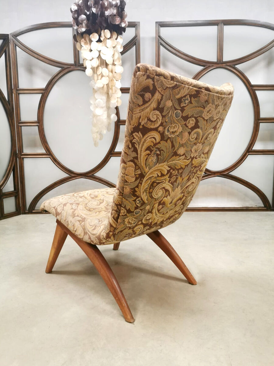 Vintage Dutch design easy lounge chair bG. Van Os