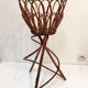 Plant carriage / pot holder in vintage rattan